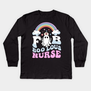 Fab Boo Lous Nurse Kids Long Sleeve T-Shirt